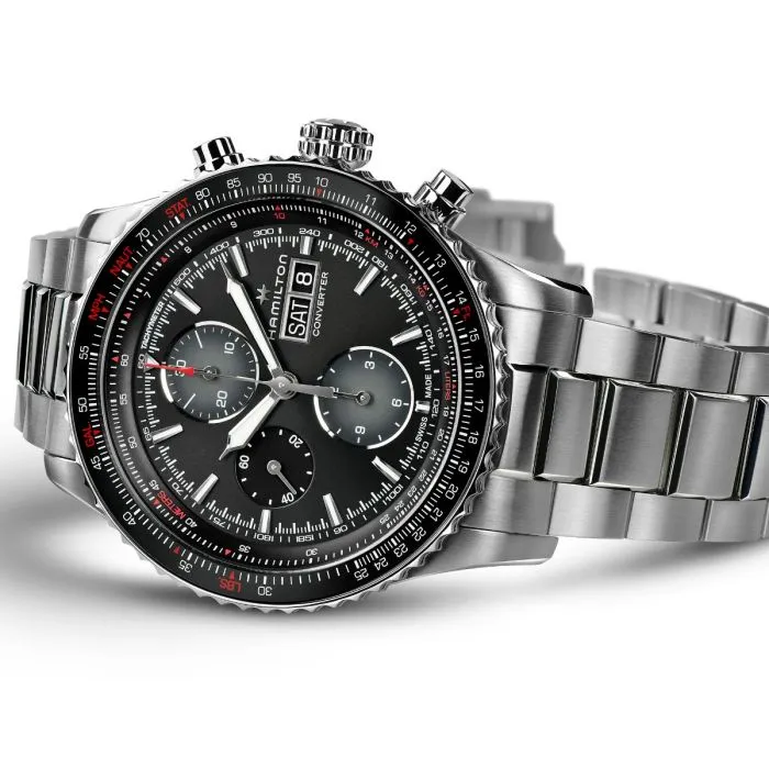 Hamilton Khaki Aviation Converter Auto Chrono Otomatik Siyah H76726130 detay görseli 3