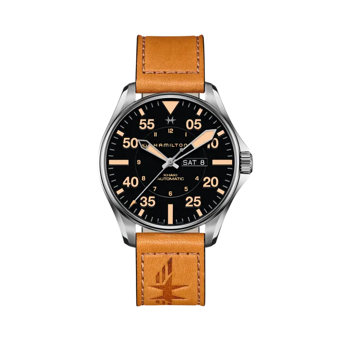 Hamilton Khaki Aviation Pilot Day Date Auto Otomatik Siyah H64725531