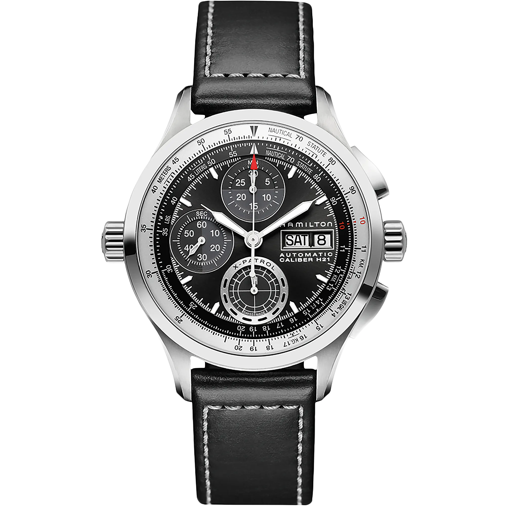 Hamilton Khaki Aviation Khaki X Patrol Auto Chrono Otomatik Siyah H76556731 detay görseli 1