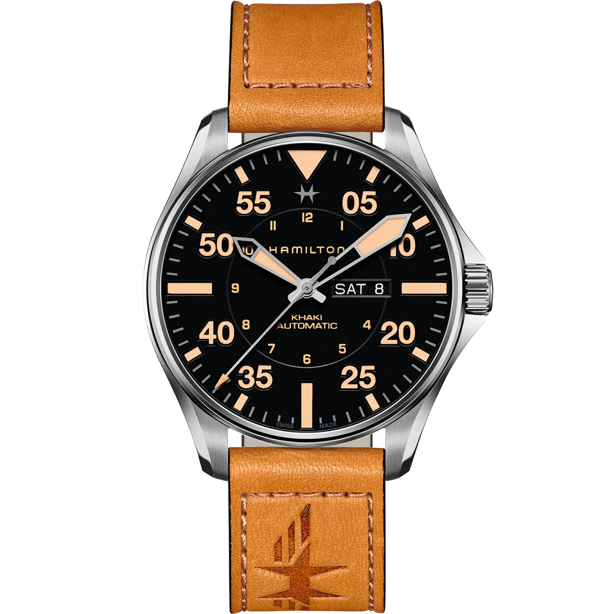 Hamilton Khaki Aviation Pilot Day Date Auto Otomatik Siyah H64725531 detay görseli 1