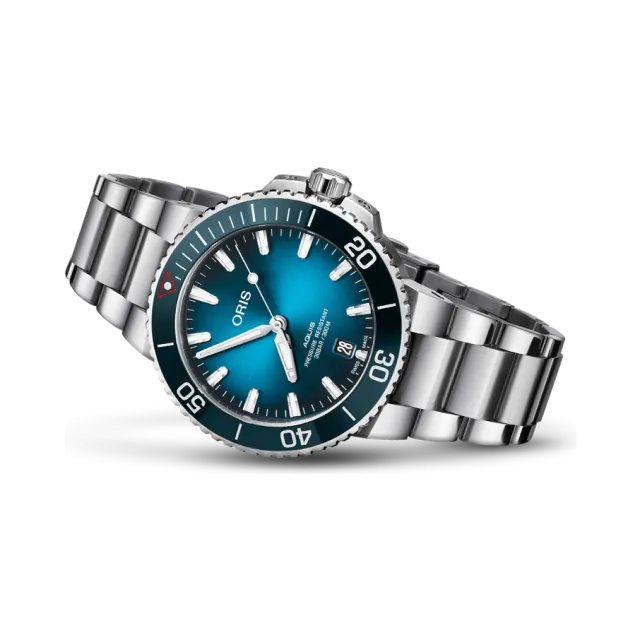 Beğenmek için çift tıkla Oris Aquis Clean Ocean Limited Edition Otomatik Blue 0173377324185SET Görsel 1