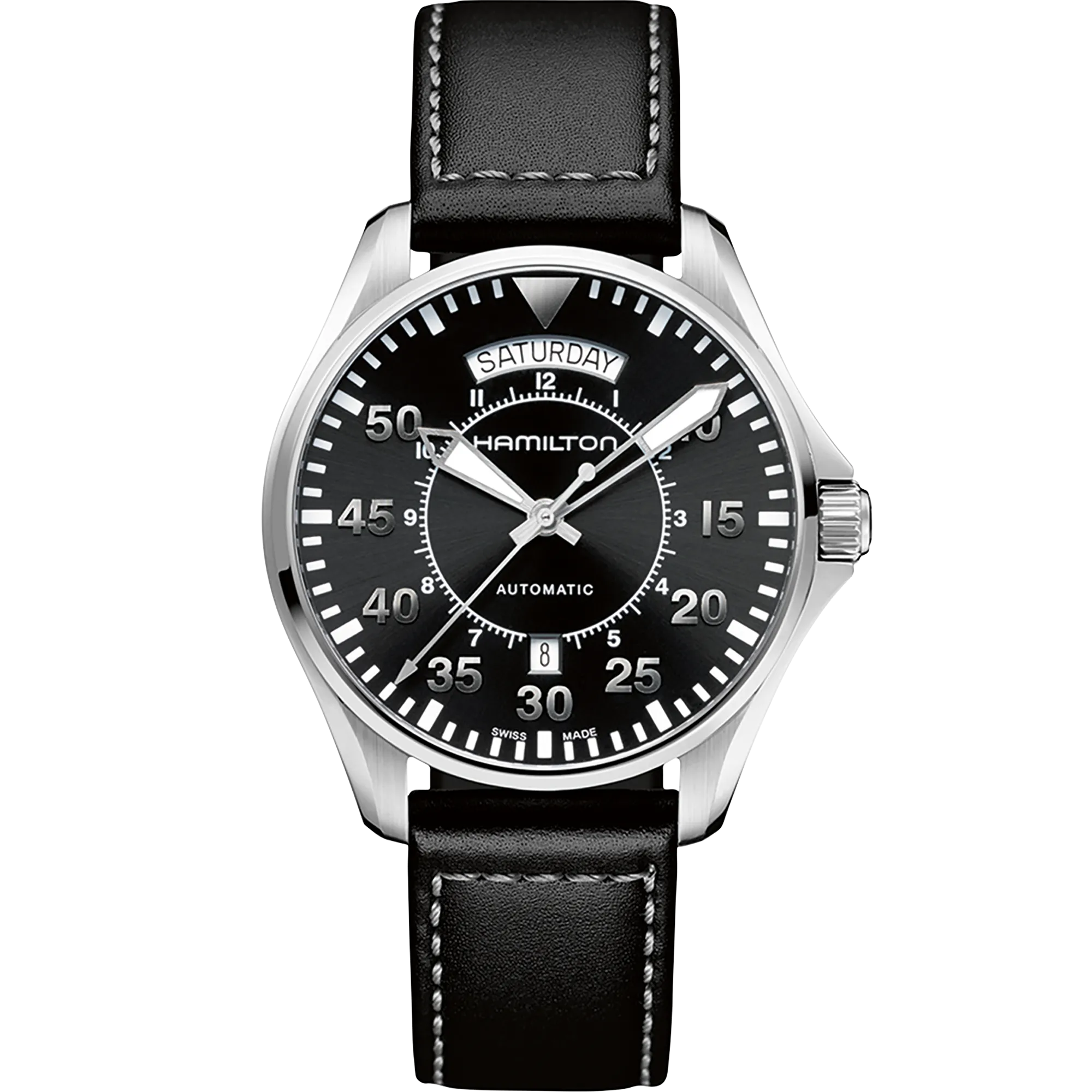 Hamilton Khaki Aviation Pilot Day Date Auto Otomatik Siyah H64615735 detay görseli 1
