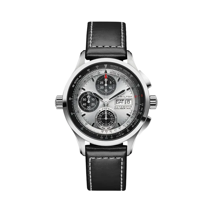 Hamilton Khaki Aviation Khaki X Patrol Auto Chrono Otomatik Silver H76566751