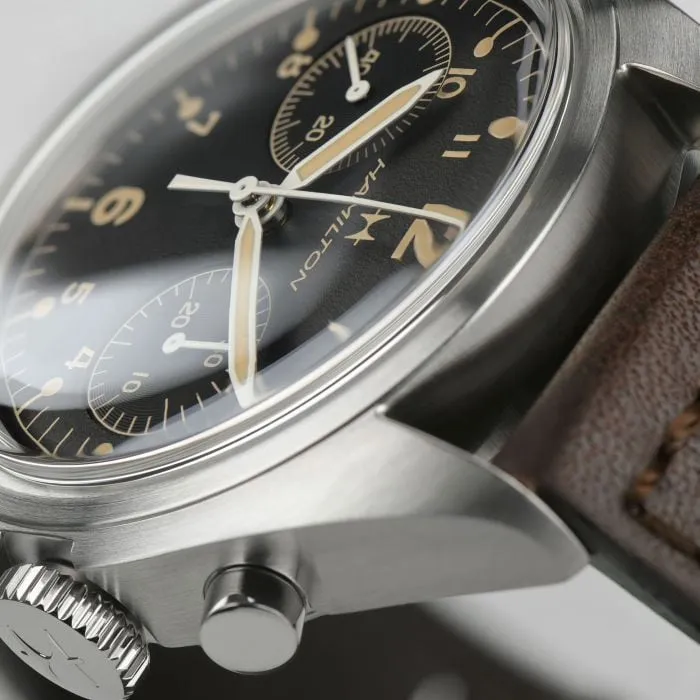Hamilton Khaki Aviation Pilot Pioneer Mechanical Chrono Black H76409530 detay görseli 4