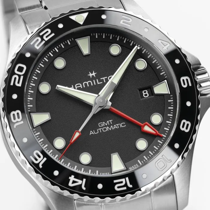 Hamilton Khaki Navy Scuba Auto GMT Siyah H82555130 detay görseli 2
