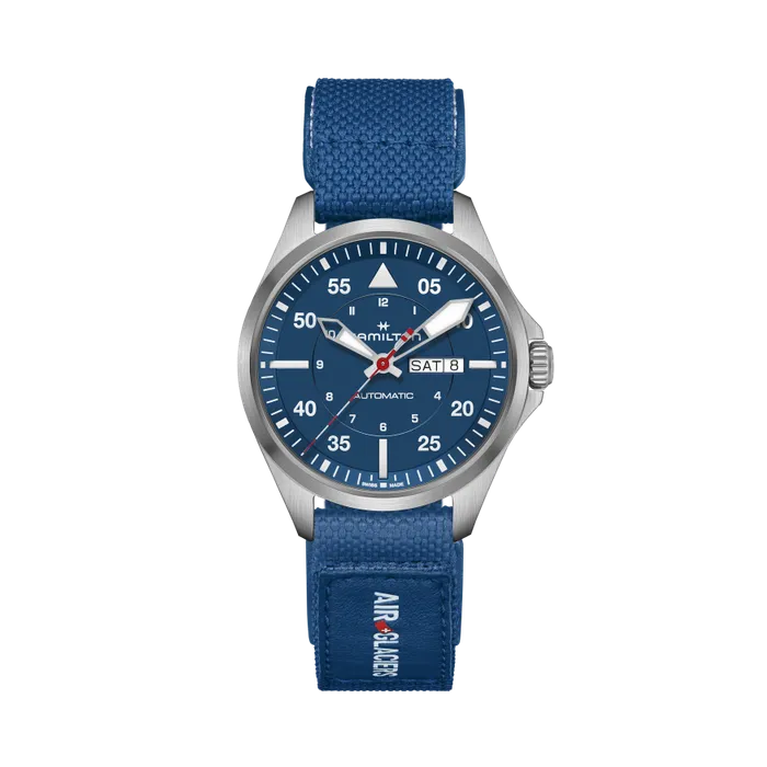 Hamilton Khaki Aviation Pilot Day Date Auto Air-Glaciers Edition Mavi H64655941