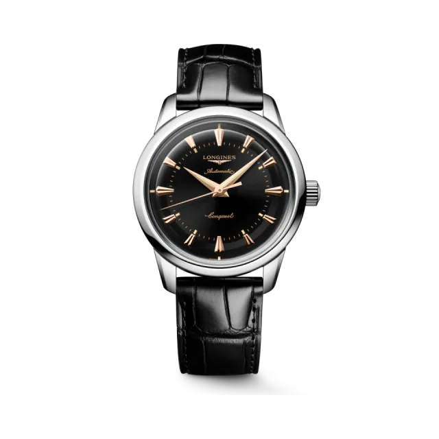 Beğenmek için çift tıkla Longines Conquest Heritage Otomatik Siyah Laker Cilalı L16494520 Görsel 1