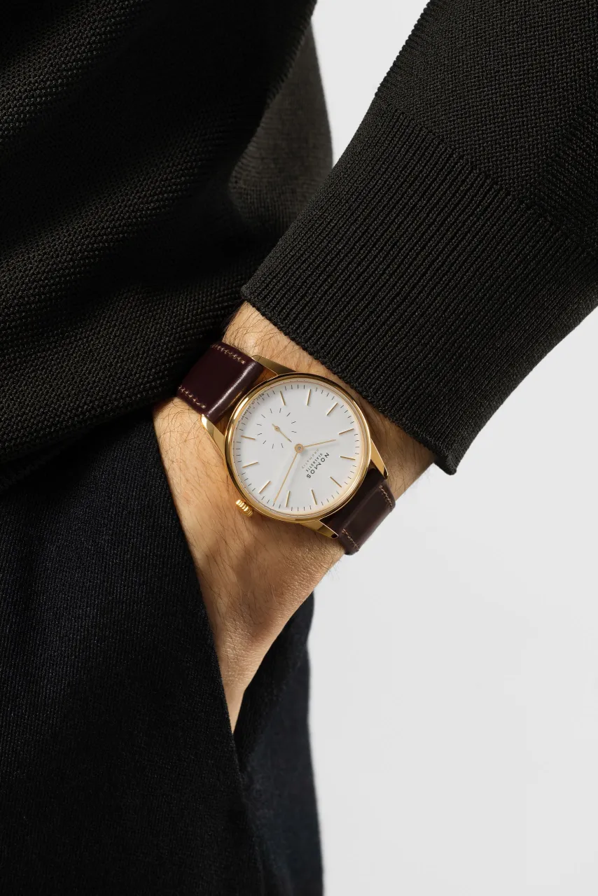 NOMOS Glashütte Orion Gold Neomatik Doré Otomatik 349 detay görseli 5
