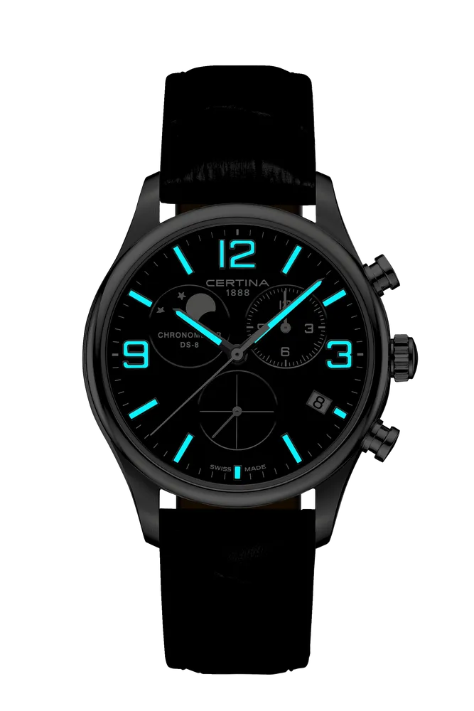 Certina DS-8 Chronograph Moon Phase Blue C0334601604700 detay görseli 1