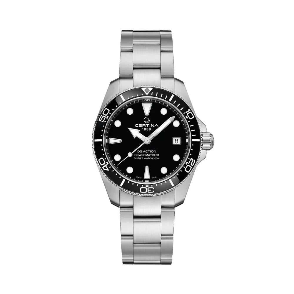 Certina DS Action Diver 38mm Powermatic 80 Otomatik Siyah C0488071105100