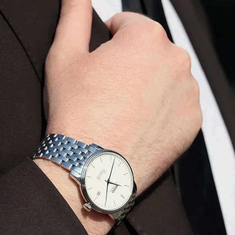 Mido Baroncelli Heritage Gent Otomatik Beyaz M0274071101000 detay görseli 3