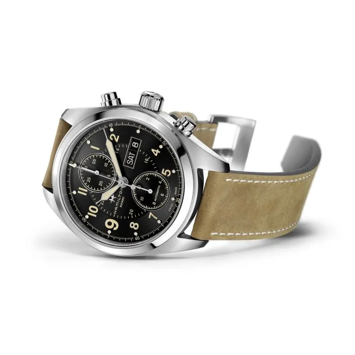 Hamilton Khaki Field Auto Chrono Otomatik Siyah H71616535 detay görseli 4
