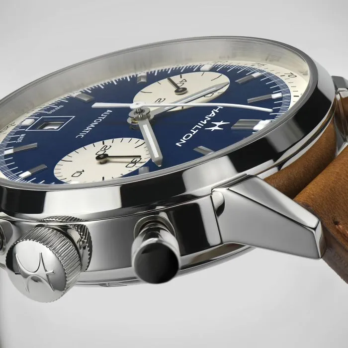 Hamilton American Classic Intra-Matic Auto Chrono Otomatik Mavi H38416541 detay görseli 2