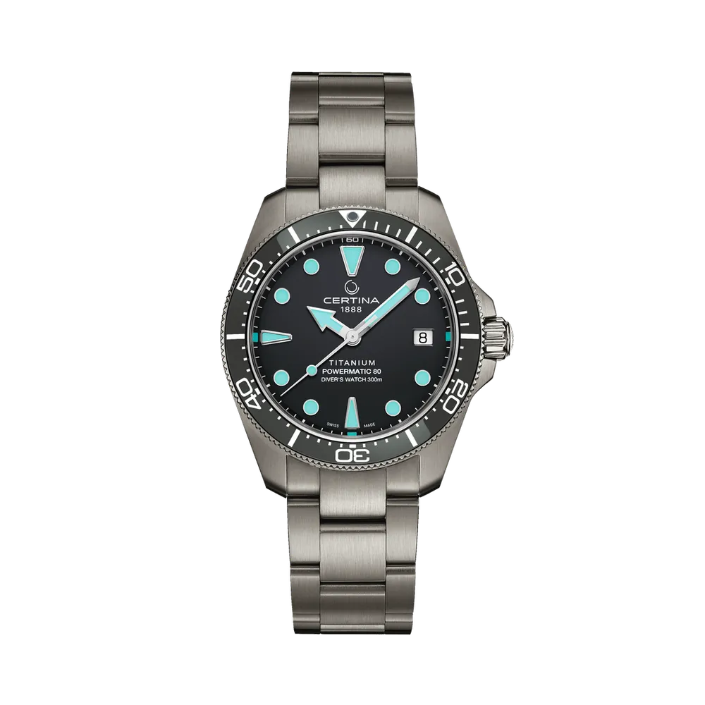 Certina DS Action Diver 38mm Titanium Otomatik Gri C0488074408100