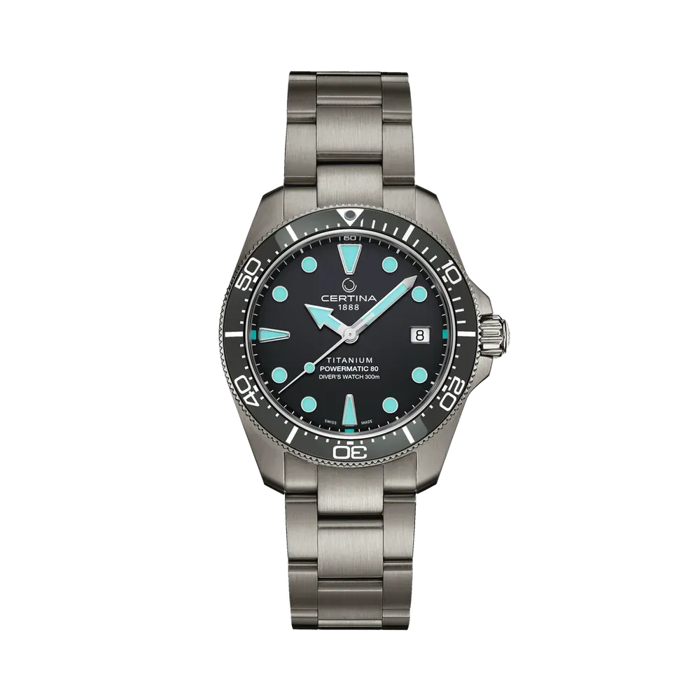 Certina DS Action Diver 38mm Titanium Otomatik Gri C0488074408100
