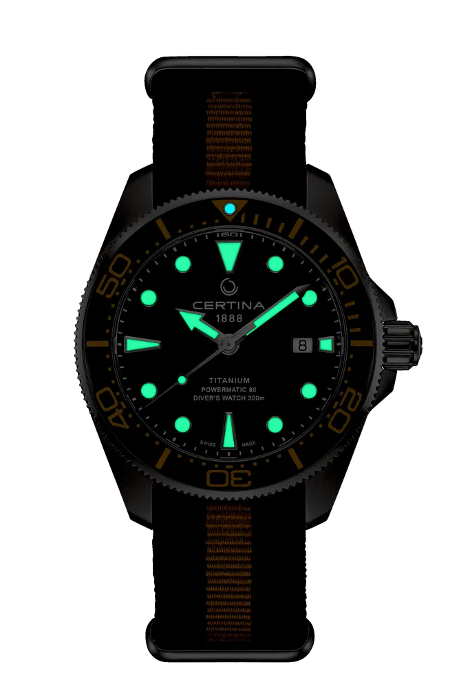 Certina DS Action Diver 43mm Powermatic 80 Otomatik Siyah C0326074805100 detay görseli 1