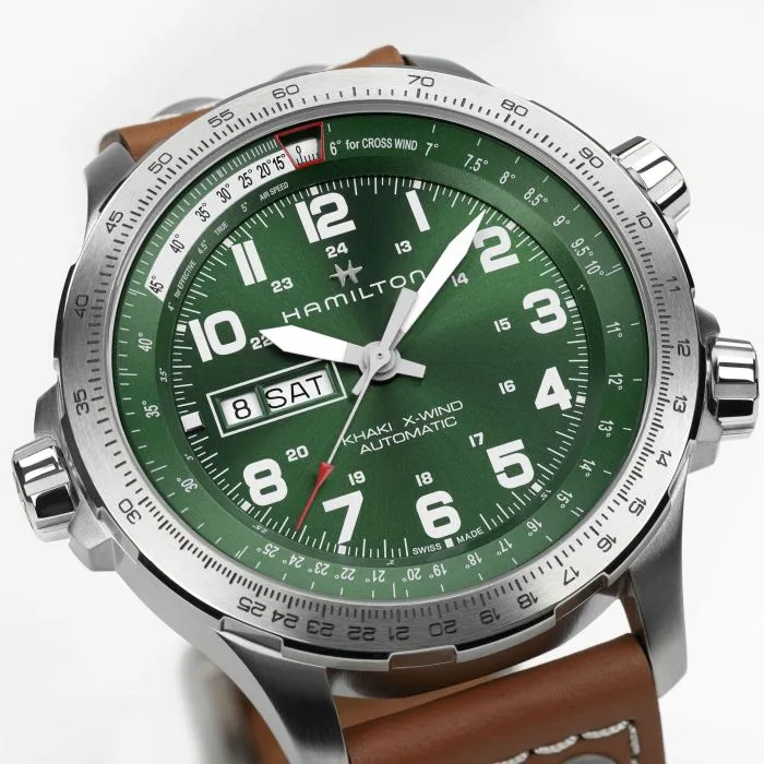 Hamilton Khaki Aviation X-Wind Day Date Auto Otomatik Yeşil H77735560 detay görseli 3