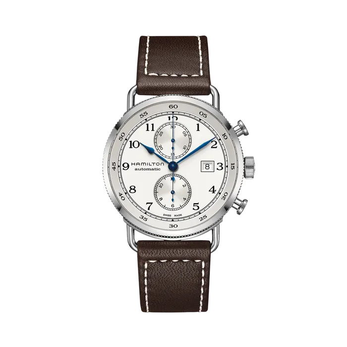 Hamilton Khaki Navy Pioneer Auto Chrono Otomatik Silver H77706553