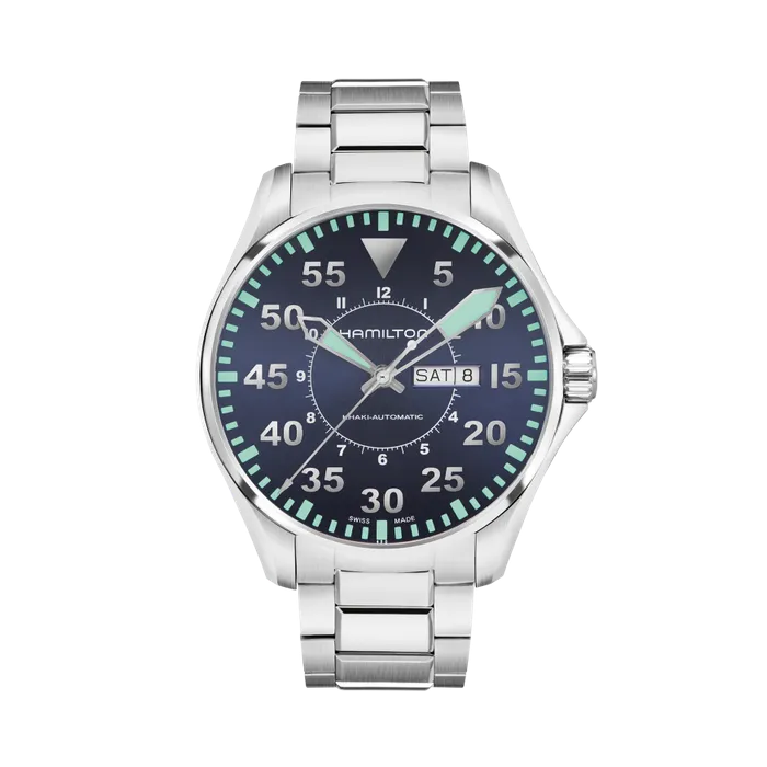 Hamilton Khaki Aviation Pilot Day Date Auto Mavi H64715145