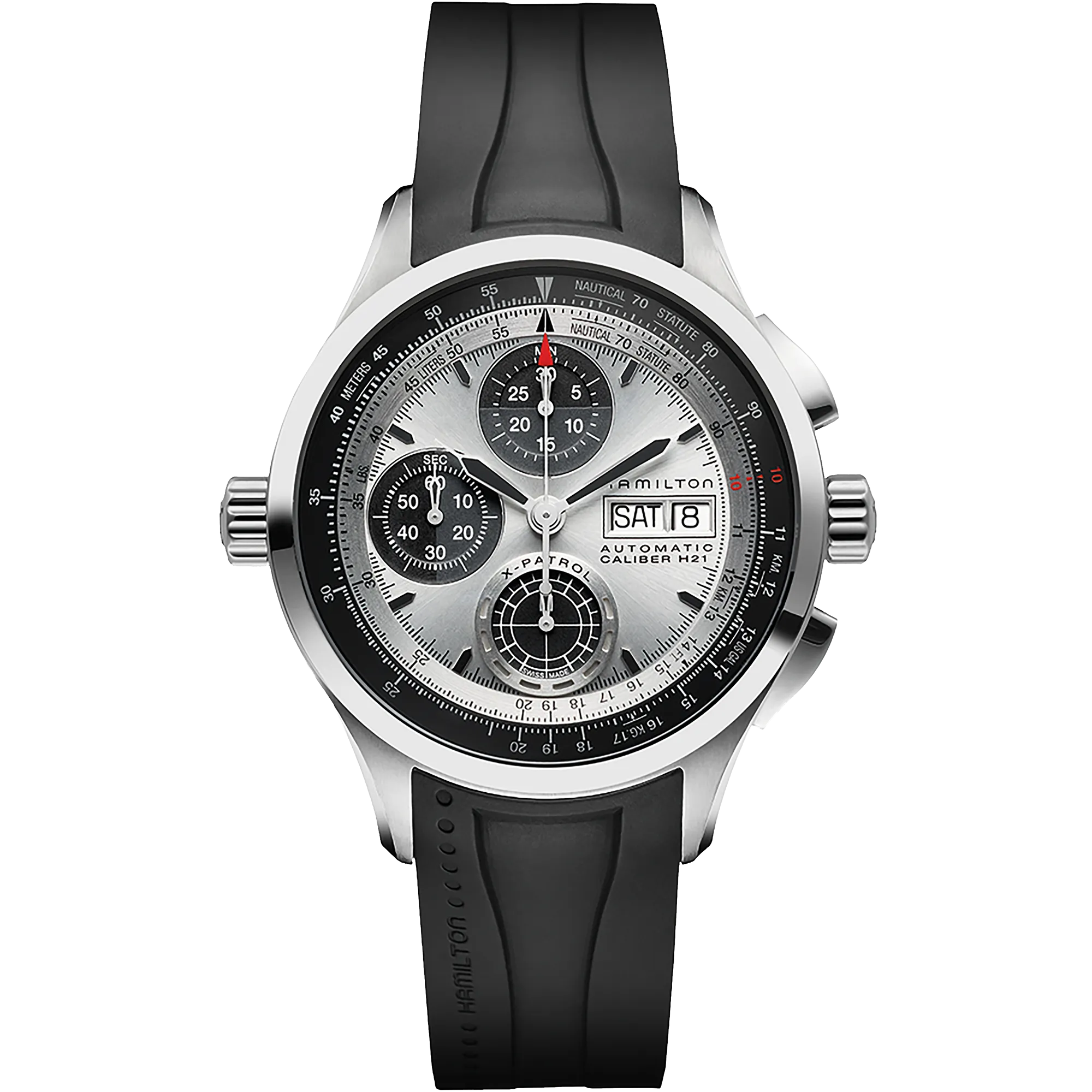 Hamilton Khaki Aviation Khaki X Patrol Auto Chrono Otomatik Silver H76566351 detay görseli 1