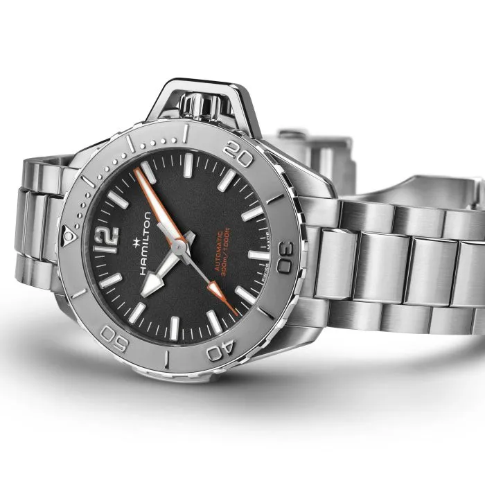 Hamilton Khaki Navy Frogman Auto Otomatik Siyah H77485130 detay görseli 2