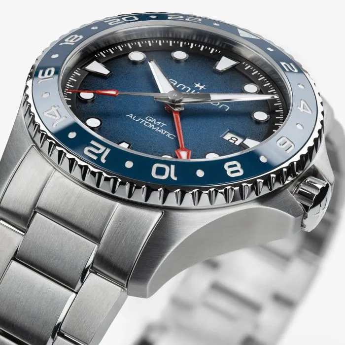 Hamilton Khaki Navy Scuba Auto GMT 43mm Mavi H82535140 detay görseli 2