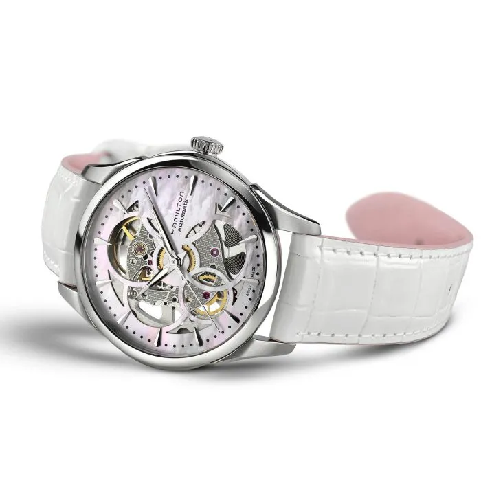 Hamilton Jazzmaster Viewmatic Skeleton Auto Otomatik Mother Of Pearl H32405871 detay görseli 4