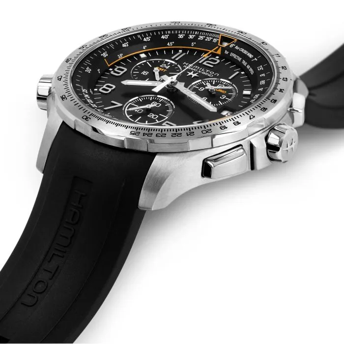 Hamilton Khaki Aviation X-Wind GMT Chrono Quartz Black H77912335 detay görseli 3
