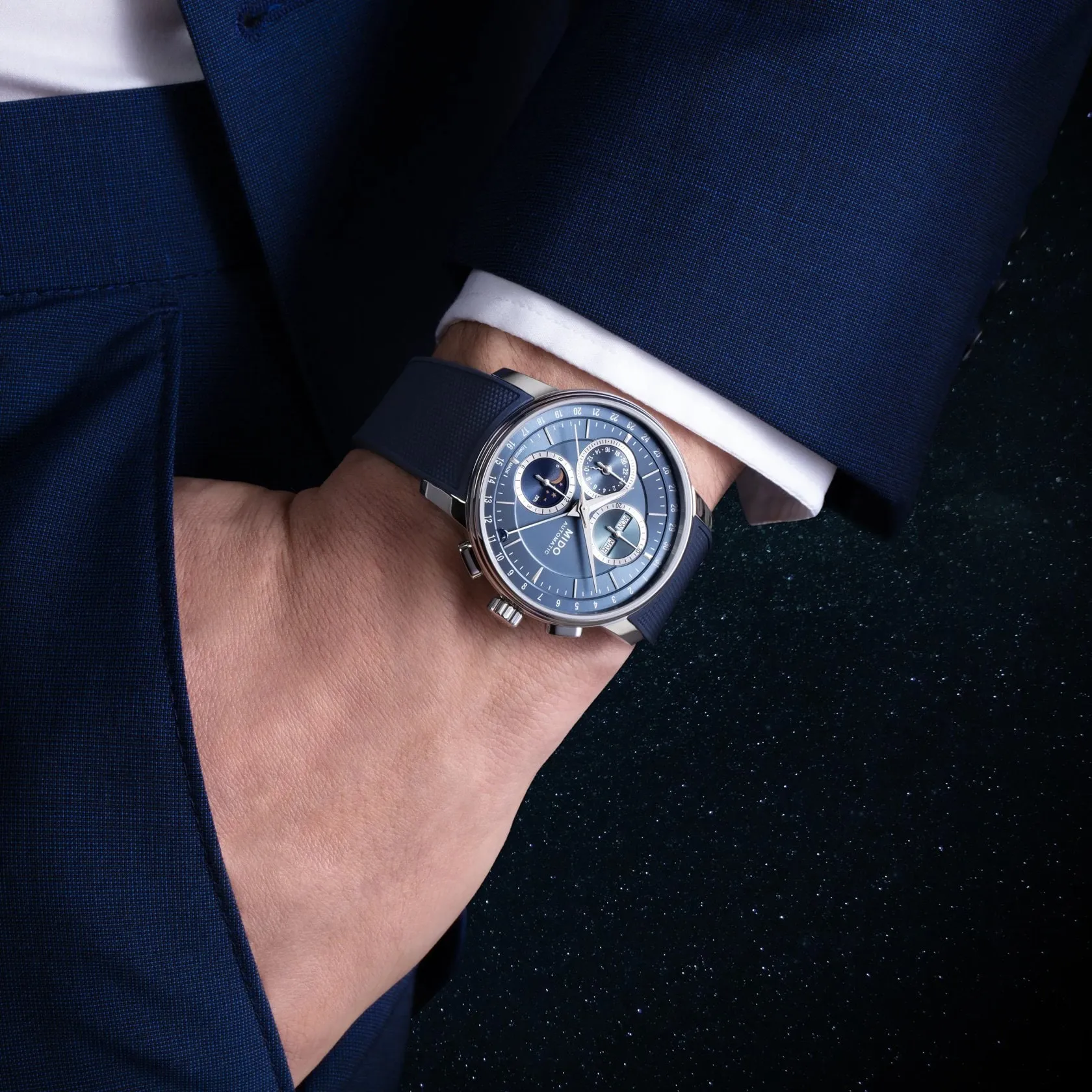 Mido Baroncelli Chronograph Moonphase Otomatik M0276251704100 detay görseli 3