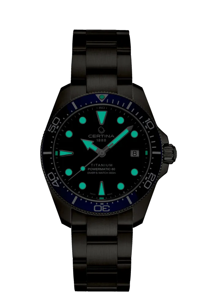 Certina DS Action Diver 38mm Titanium Otomatik Blue C0488074404100 detay görseli 1