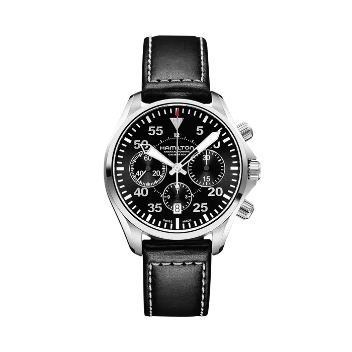 Hamilton Khaki Aviation Khaki Pilot Auto Chrono Otomatik Siyah H64666735