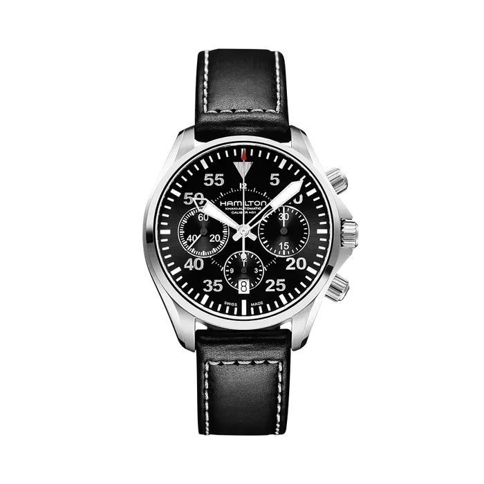 Hamilton Khaki Aviation Khaki Pilot Auto Chrono Otomatik Siyah H64666735