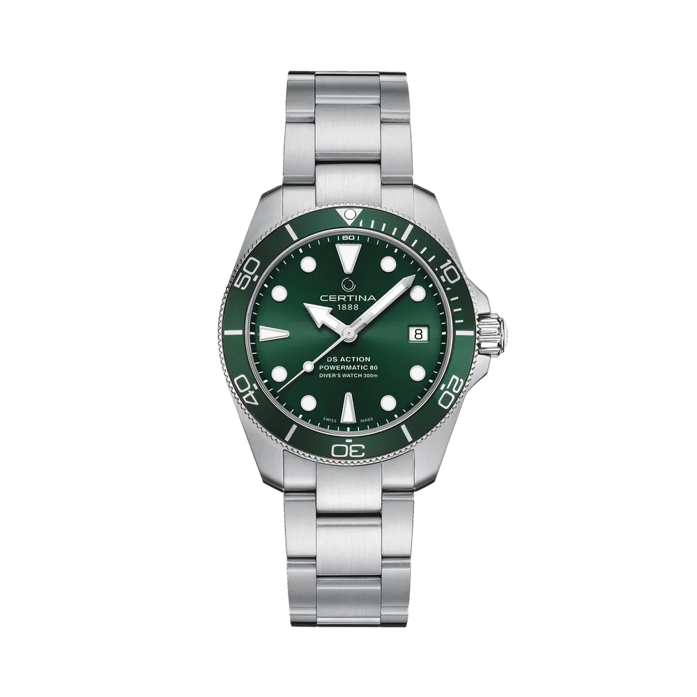 Certina DS Action Diver 38mm Powermatic 80 Otomatik Yeşil C0328071109100