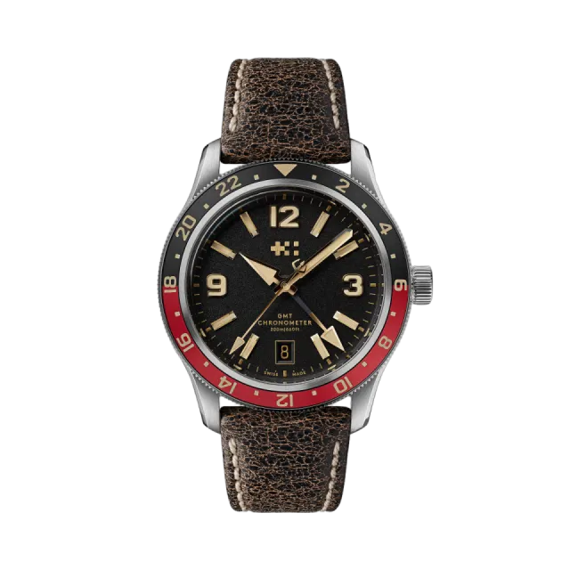 Beğenmek için çift tıkla Christopher Ward C60 Trident Biscay GMT Otomatik Siyah C6039AGM1S0RK0VT1 Görsel 1