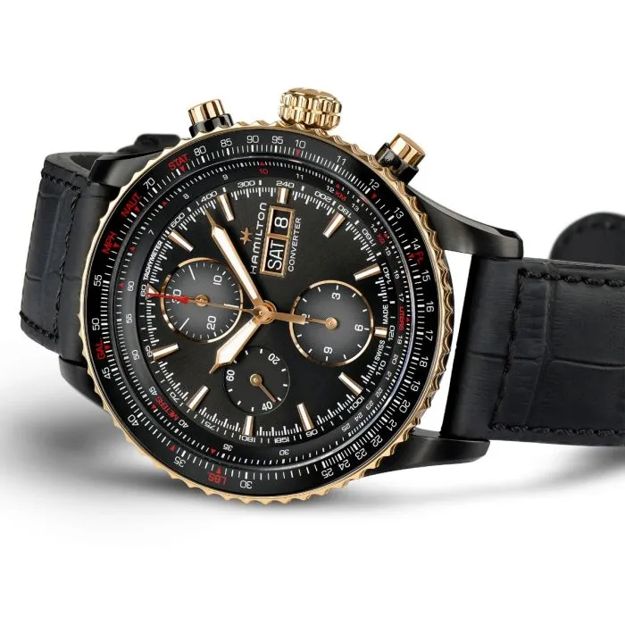 Hamilton Khaki Aviation Converter Auto Chrono Otomatik Siyah H76736730 detay görseli 2