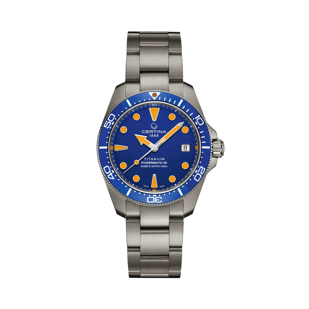 Certina DS Action Diver 38mm Titanium Otomatik Blue C0488074404100