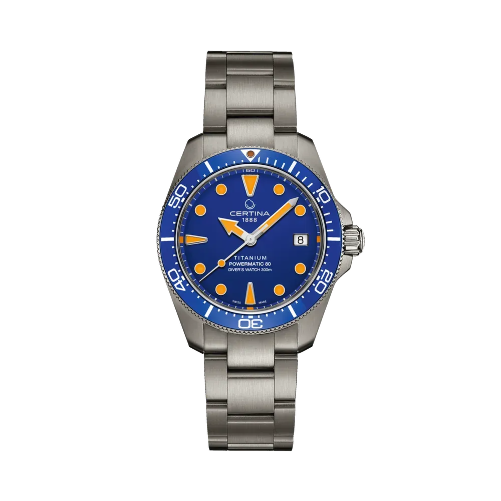 Certina DS Action Diver 38mm Titanium Otomatik Blue C0488074404100
