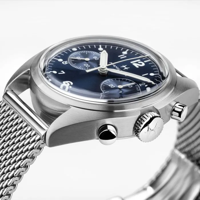 Hamilton Khaki Aviation Pilot Pioneer Mechanical Chrono Blue H76409140 detay görseli 3