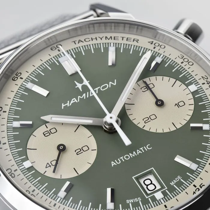 Hamilton American Classic Intra-Matic Auto Chrono 40mm Otomatik Yeşil H38416160 detay görseli 3