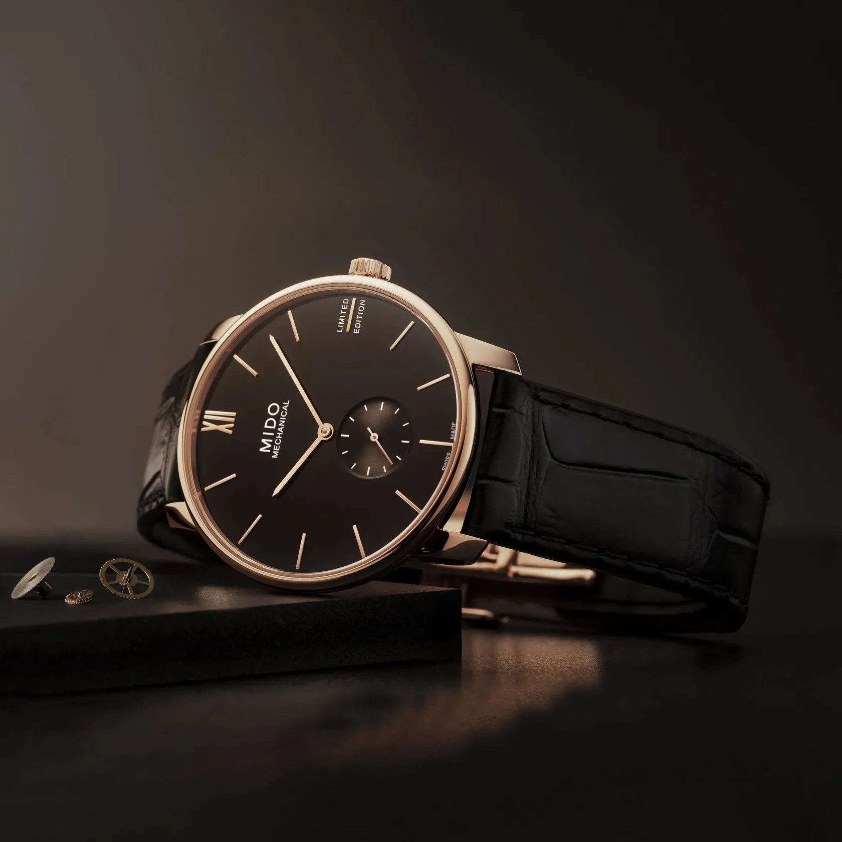 Mido Baroncelli Mechanical Siyah M0374053605000 detay görseli 3