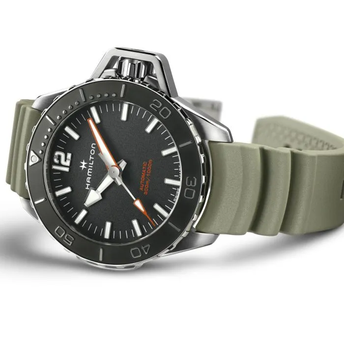 Hamilton Khaki Navy Frogman Auto Otomatik Siyah H77825331 detay görseli 2