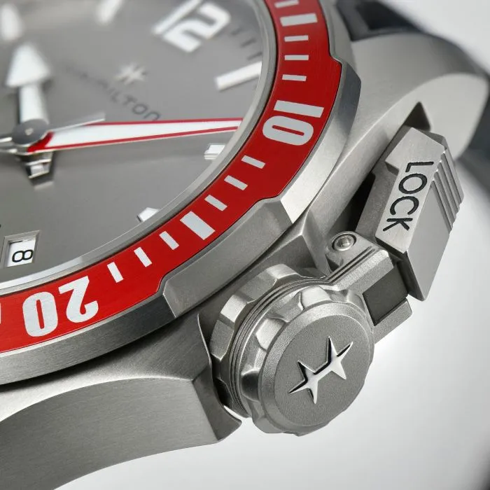 Hamilton Khaki Navy Frogman Titanium Auto Grey H77805380 detay görseli 2
