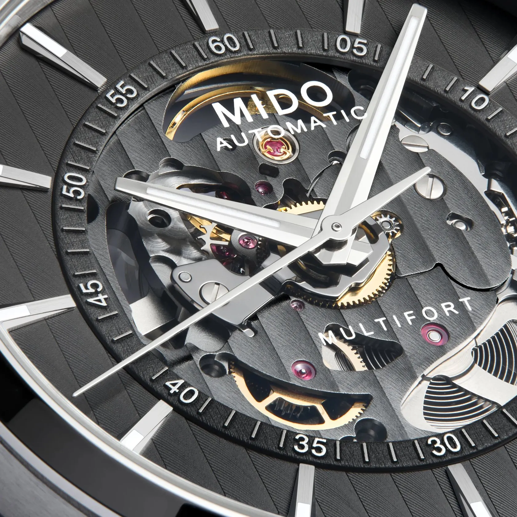 Mido Multifort Skeleton Vertigo Otomatik Antrasit M0384361106100 detay görseli 5