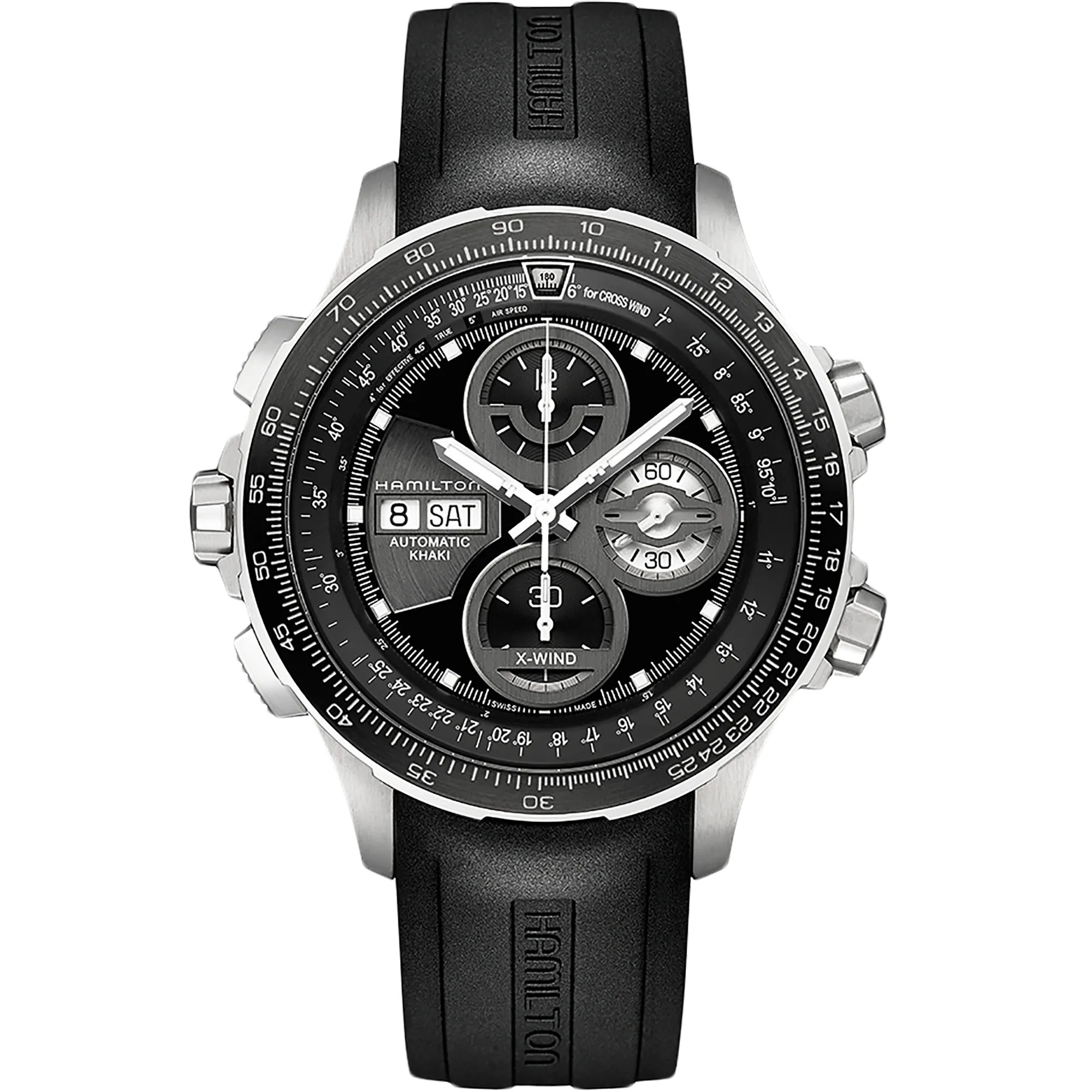 Hamilton Khaki Aviation X-Wind Auto Chrono Otomatik Siyah H77766331 detay görseli 1