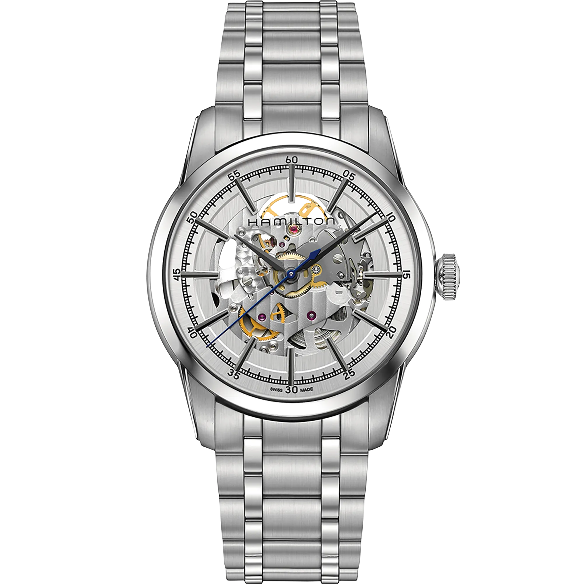 Hamilton American Classic RailRoad Skeleton Auto Otomatik Silver H40655151 detay görseli 1