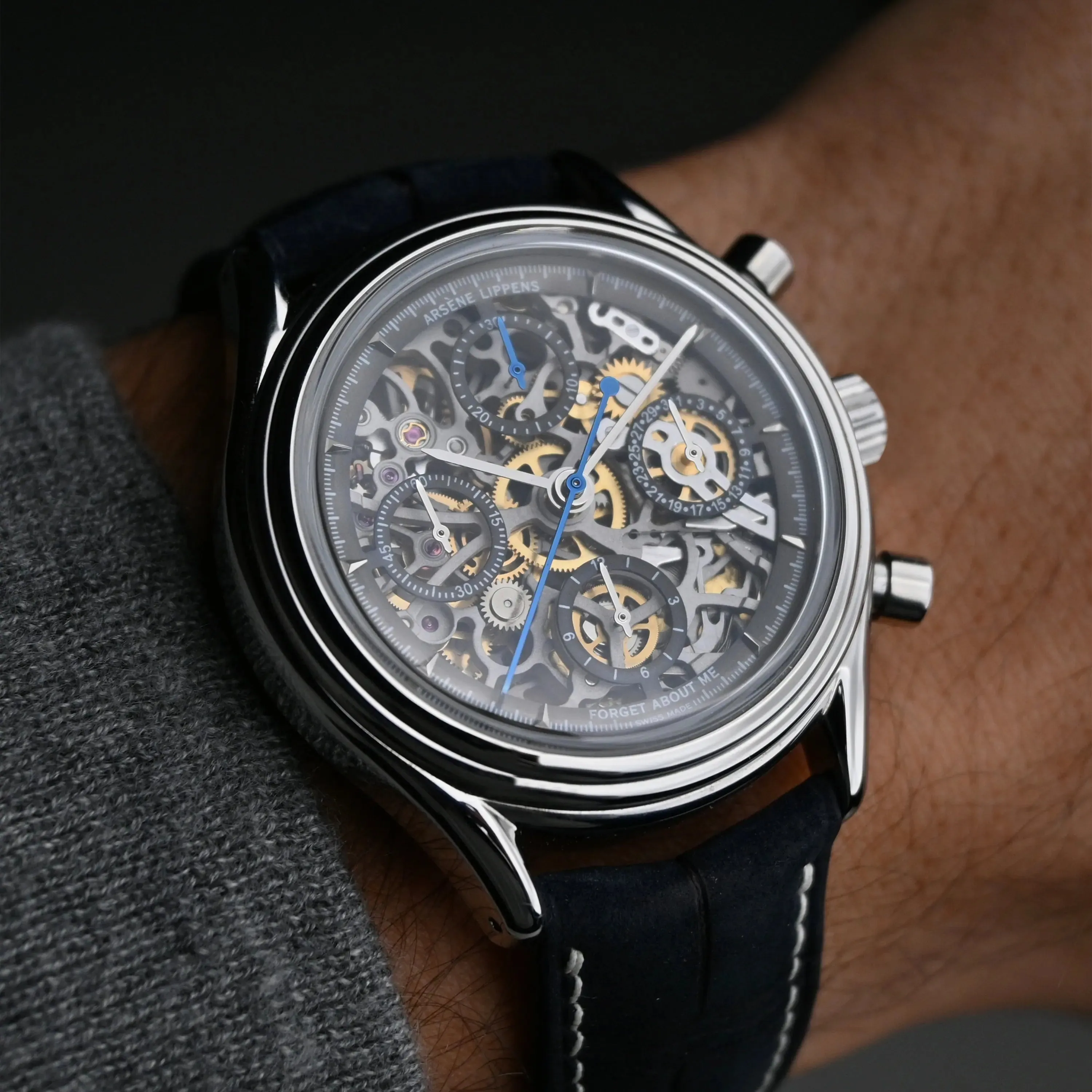 Arsene Lippens Scheletrato FAM-Edition Otomatik Gri 0764S detay görseli 3