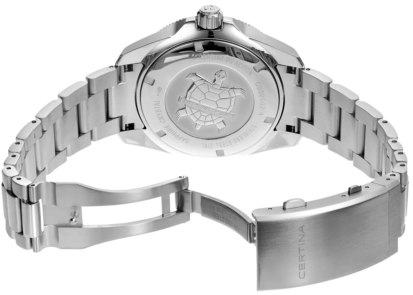 Certina DS Action Diver 43mm Powermatic 80 Otomatik Siyah C0326071105100 detay görseli 3