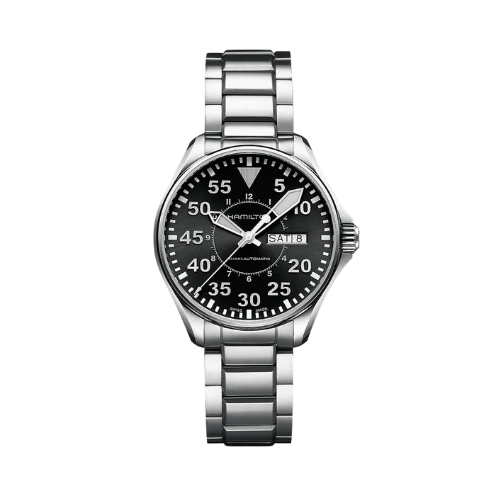 Hamilton Khaki Aviation Khaki Pilot Day Date Auto Black H64425135