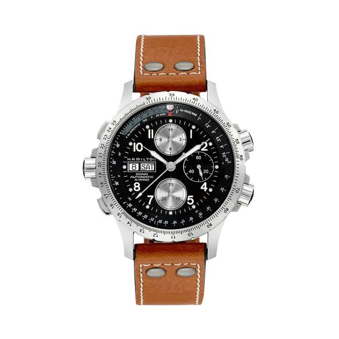 Hamilton Khaki Aviation X-Wind Auto Chrono Otomatik Siyah H77616533