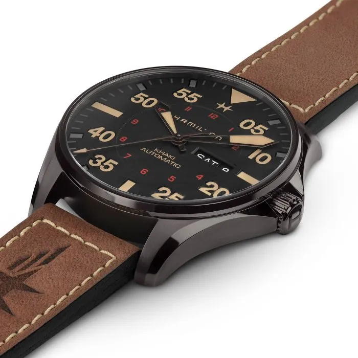 Hamilton Khaki Aviation Pilot Day Date Auto Otomatik Siyah H64705531 detay görseli 1